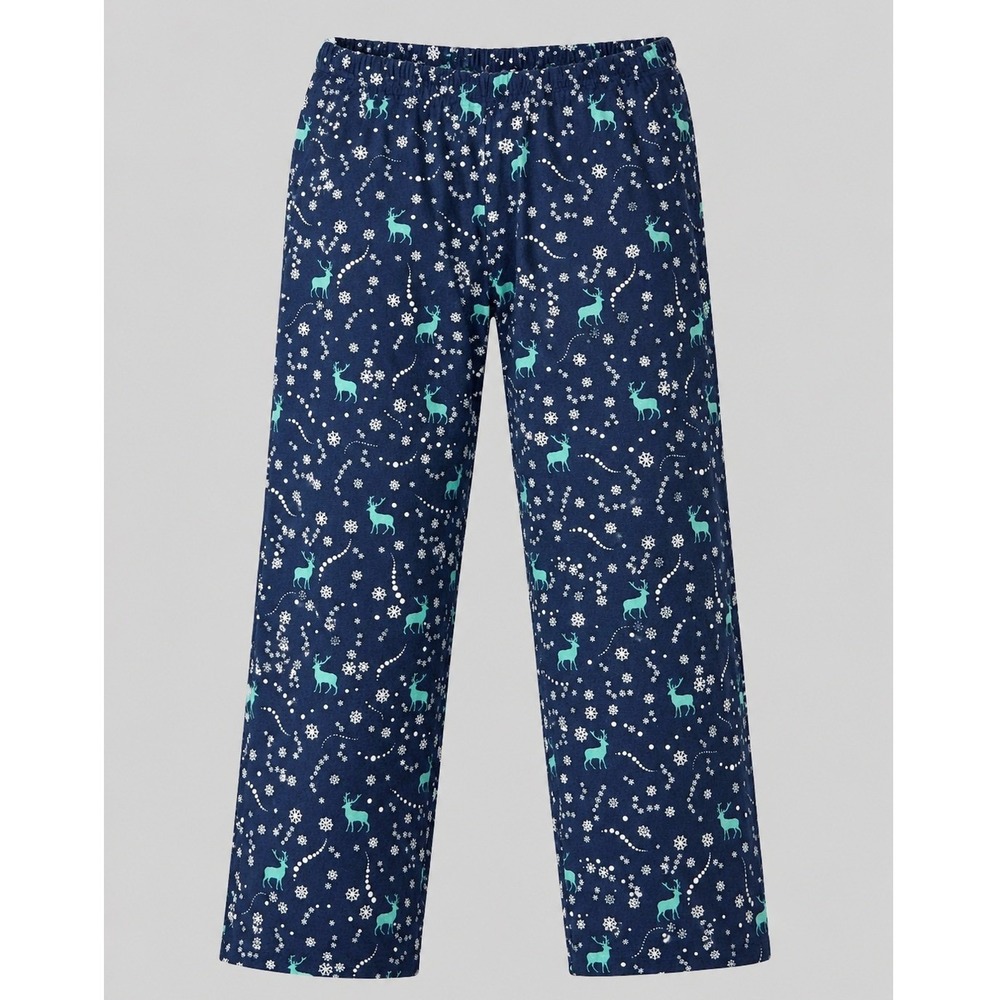 Charter Club Intimates Womens Small Navy Blue Reindeer Snowflake Pajama Pants